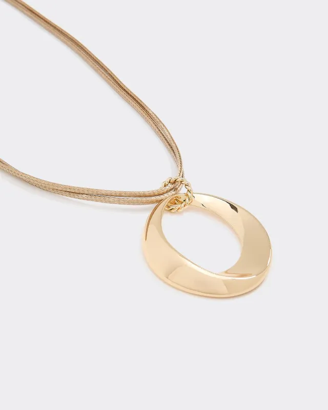 Stone Pendant on Short Cord Necklace sold by Reitmans