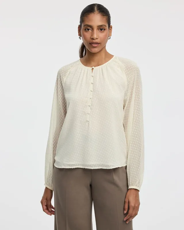 Split-Neck Long-Sleeve Blouse sold by Reitmans