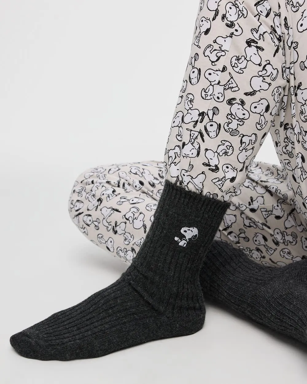 Winter Socks with Snoopy at Hem sold by Reitmans