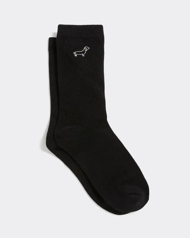 Embroidered Dog Crew Socks made by Reitmans