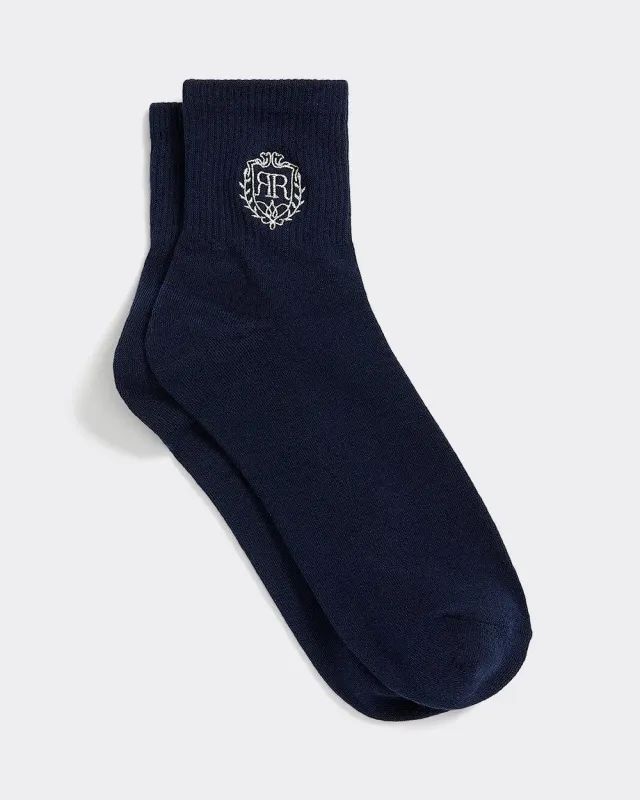 Ribbed Anklet Socks with Embroidered Crest made by Reitmans