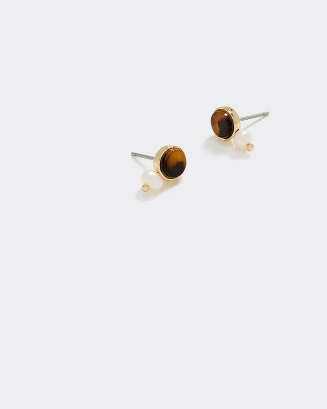 Stud Earrings with Stones and Pearls sold by Reitmans