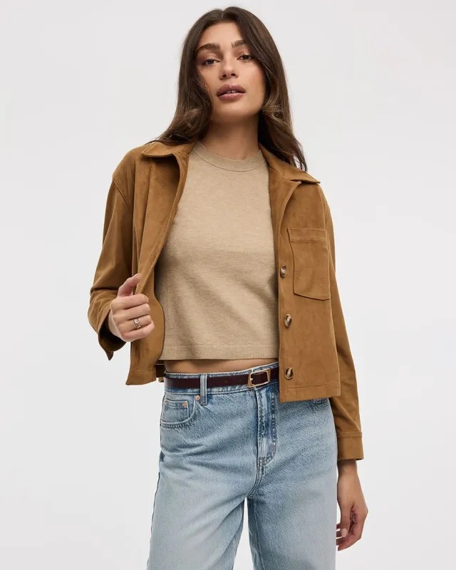 Cropped Faux-Suede Jacket sold by Reitmans
