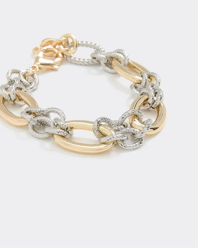 Two-Tone Chunky Link Chain Bracelet sold by Reitmans
