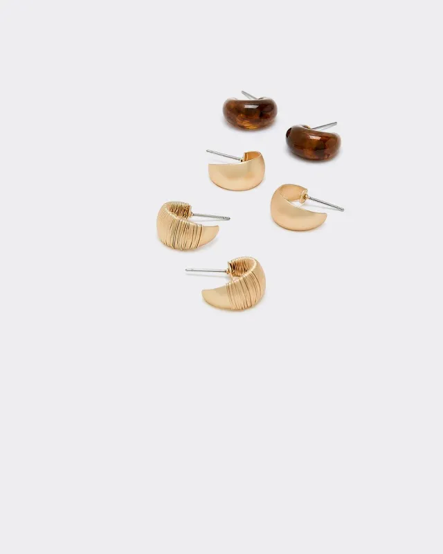 Matte Hoops - 3 Pairs sold by Reitmans