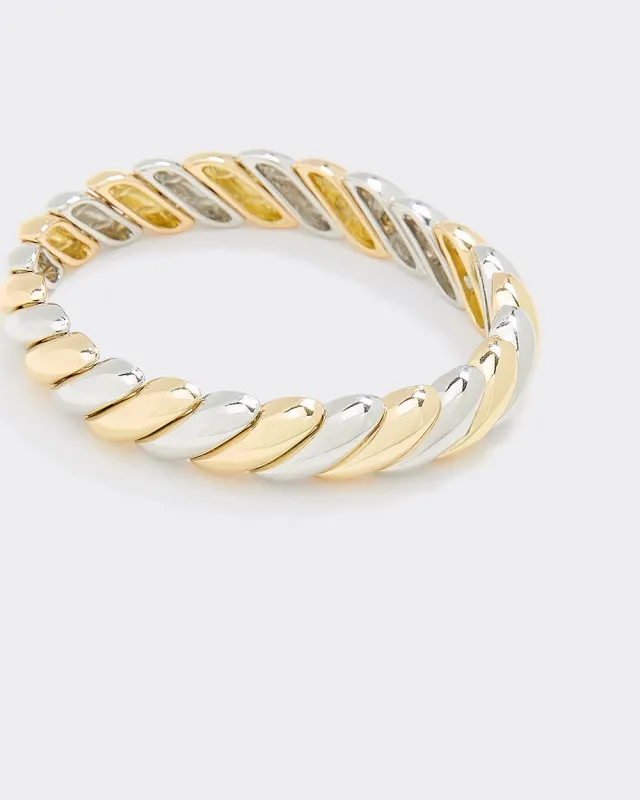 Two-Tone Elastic Bracelet sold by Reitmans
