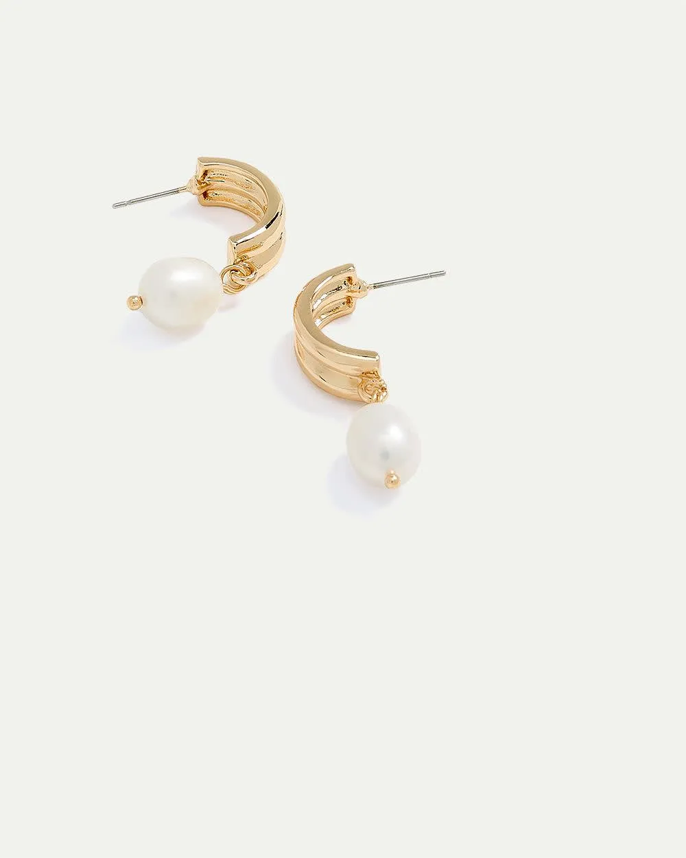 Hoops with Pearl Pendant sold by Reitmans