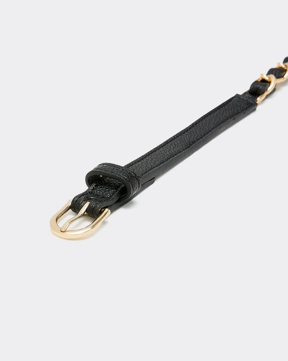 Faux Leather Belt with Gold Chain sold by Reitmans product image thumbnail 2