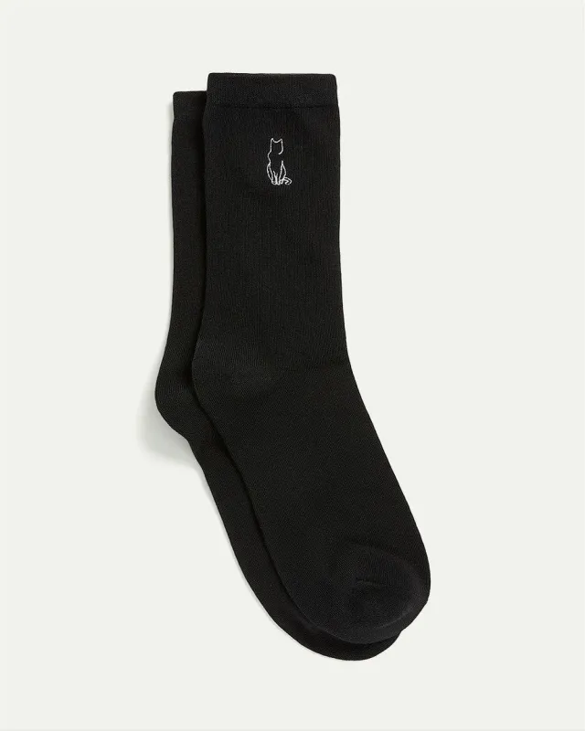 Cotton Crew Socks with Cat sold by Reitmans