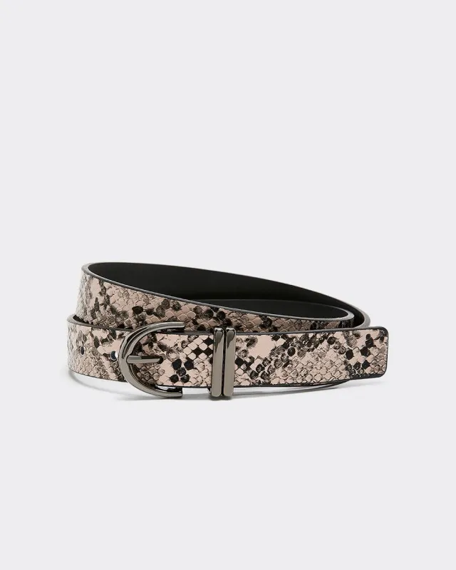 Faux-Leather Belt with Snakeskin Pattern sold by Reitmans