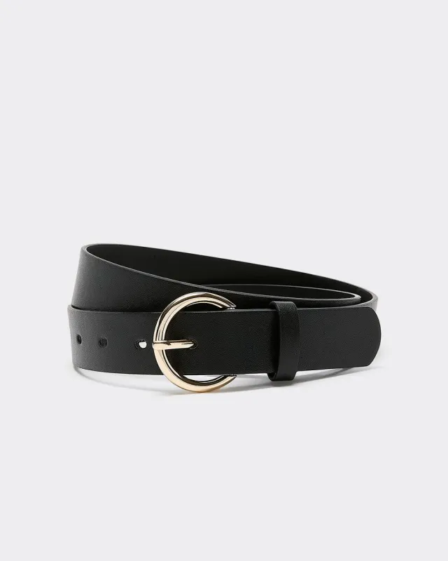 Faux Leather Belt with Round Buckle sold by Reitmans