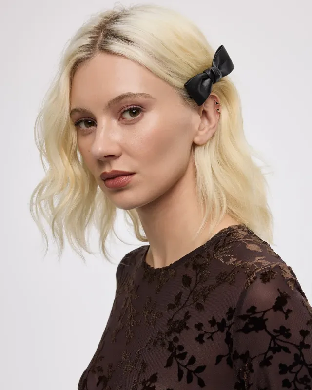 Faux-Leather Bow Barrettes - Set of 2 sold by Reitmans