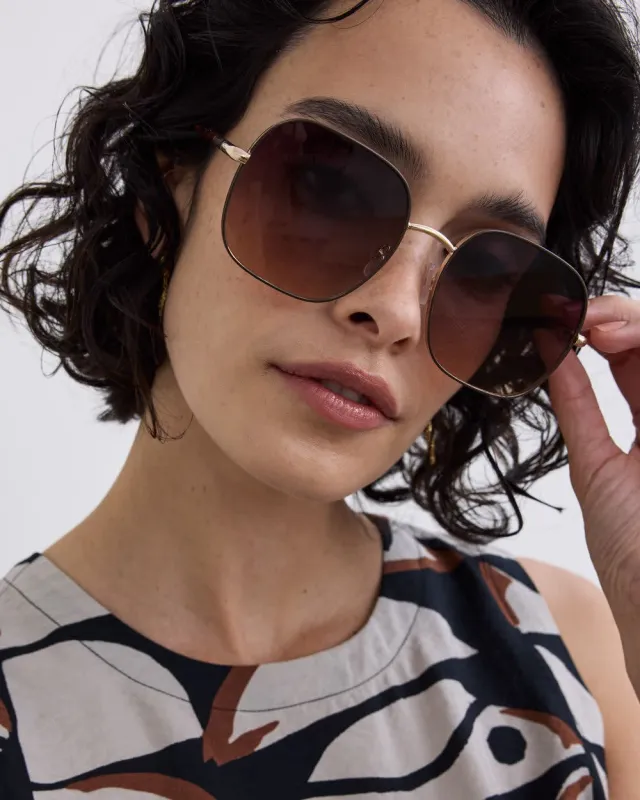 Tortoise Sunglasses with Square Frame sold by Reitmans