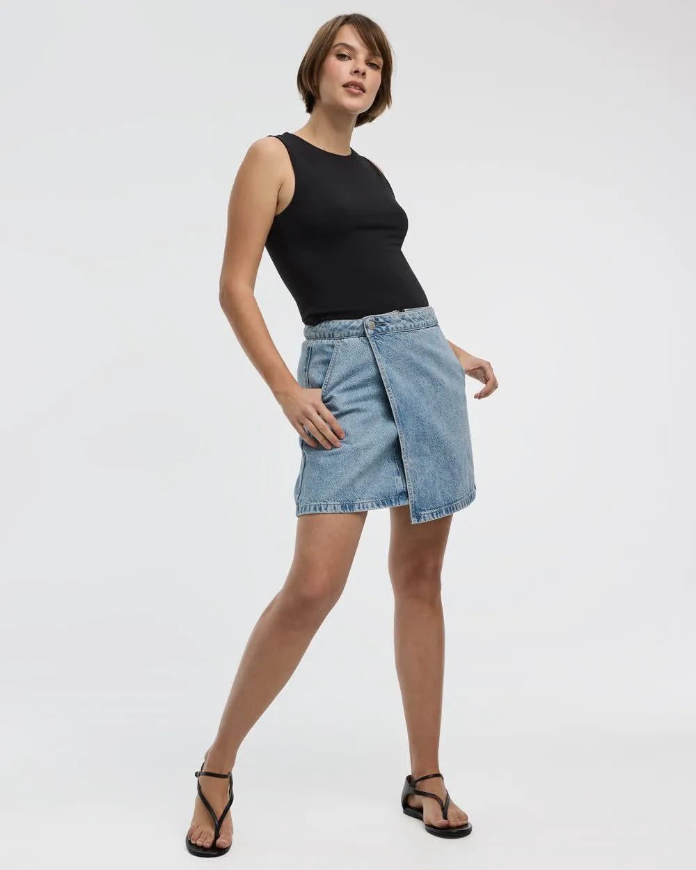 Wrap Denim Skort sold by Reitmans product image thumbnail 3