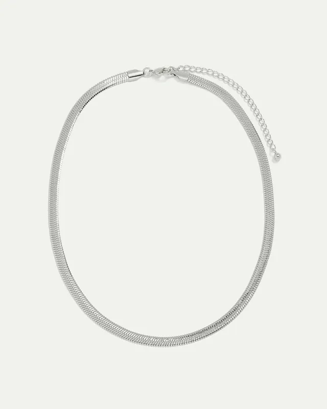 Stainless Steel Short Herringbone-Chain Necklace sold by Reitmans