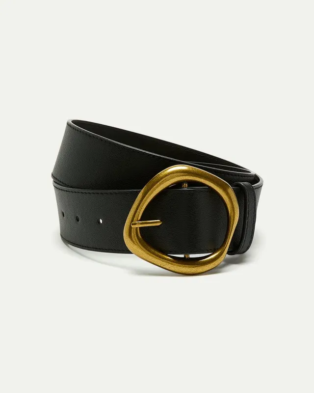Large Faux Leather Belt with Statement Buckle sold by Reitmans