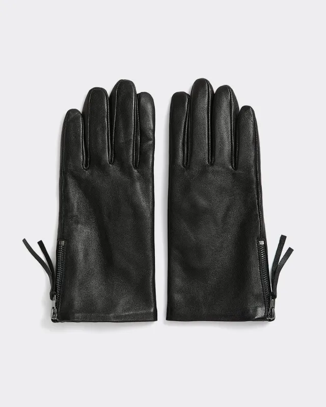 Leather Gloves with Zipped Cuffs sold by Reitmans