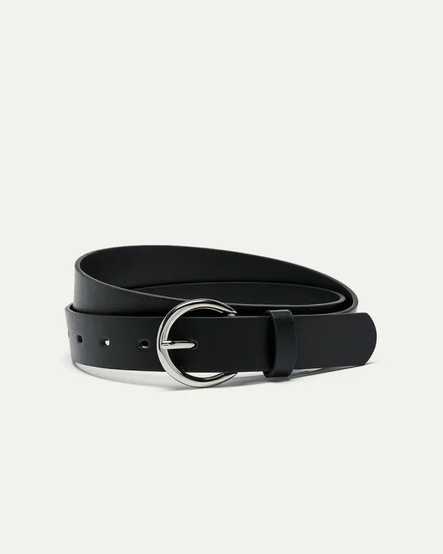 Faux Leather Belt with Round Buckle made by Reitmans