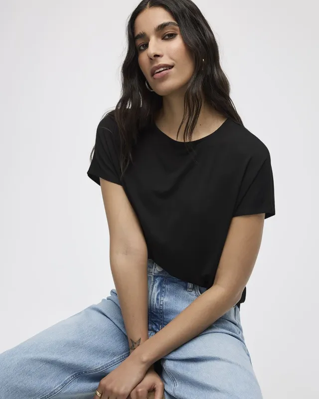 Short-Dolman-Sleeve Boat-Neck T-Shirt sold by Reitmans