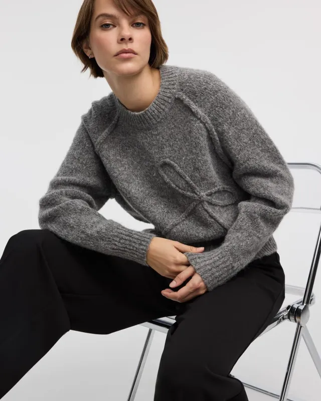 Long-Sleeve Crew-Neck Pullover with Soutache Bow sold by Reitmans
