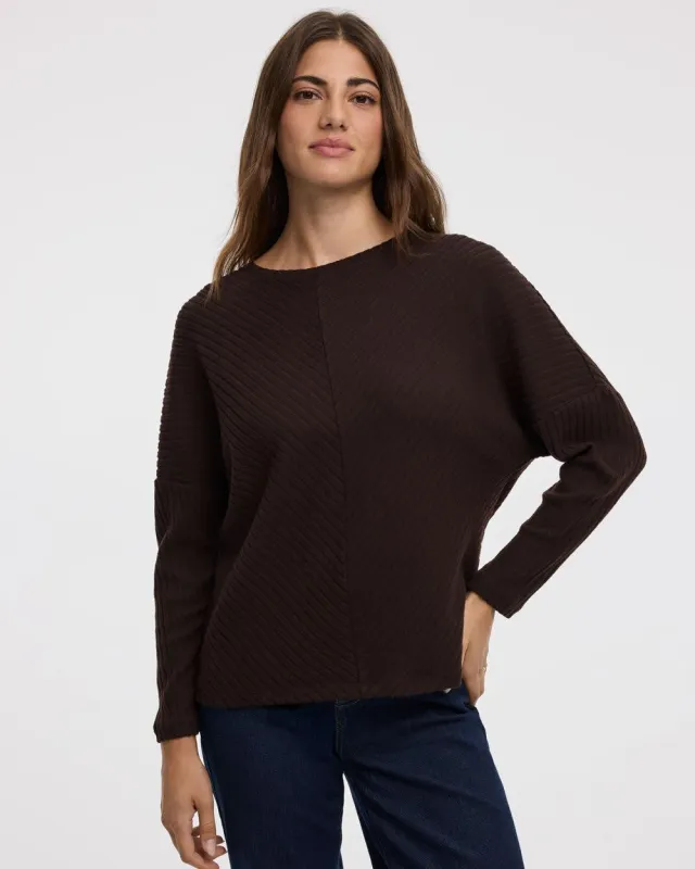 Long-Sleeve Crew-Neck Snit Top made by Reitmans