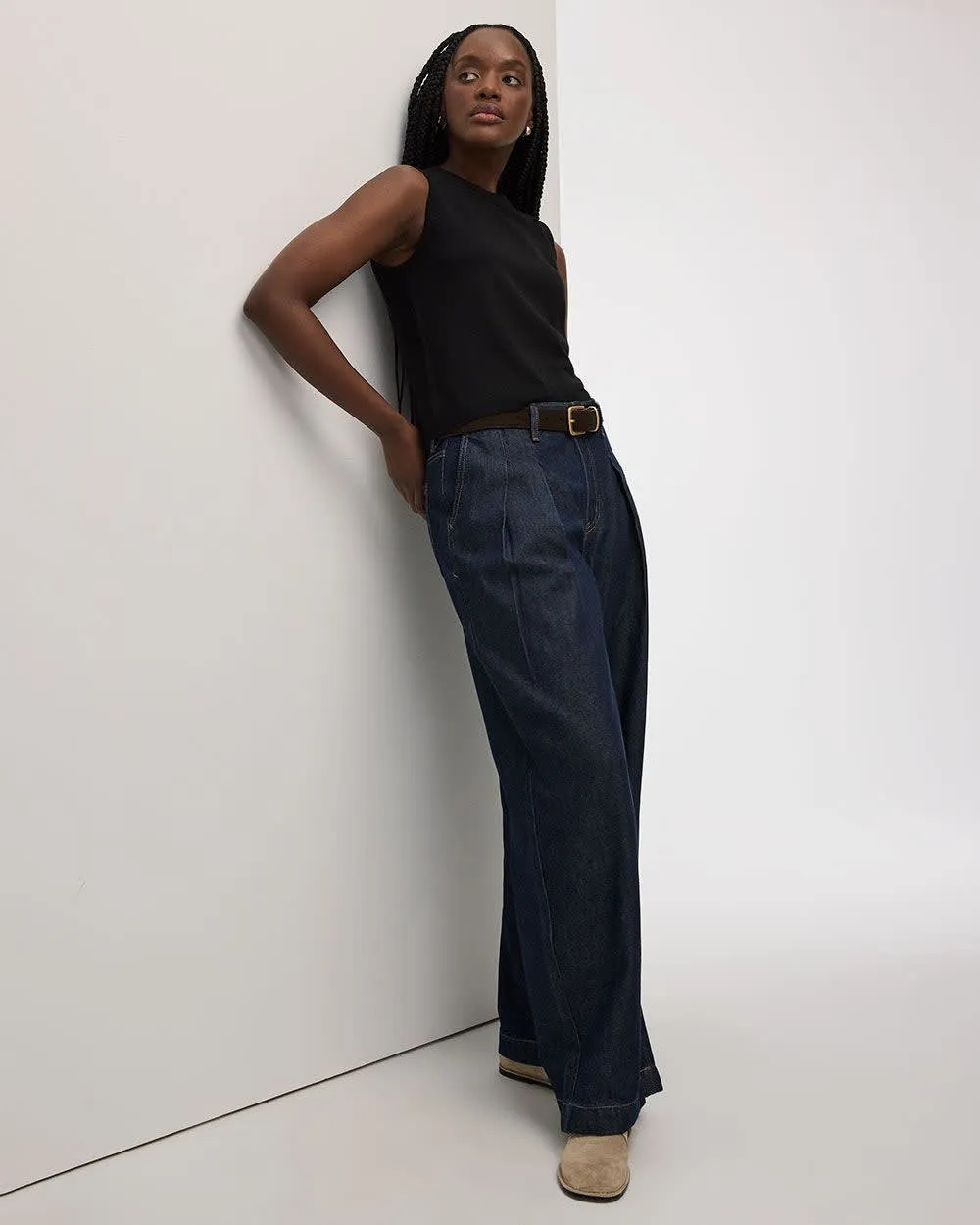 Wide-Leg High-Rise Jean with Pleats sold by Reitmans product image thumbnail 4