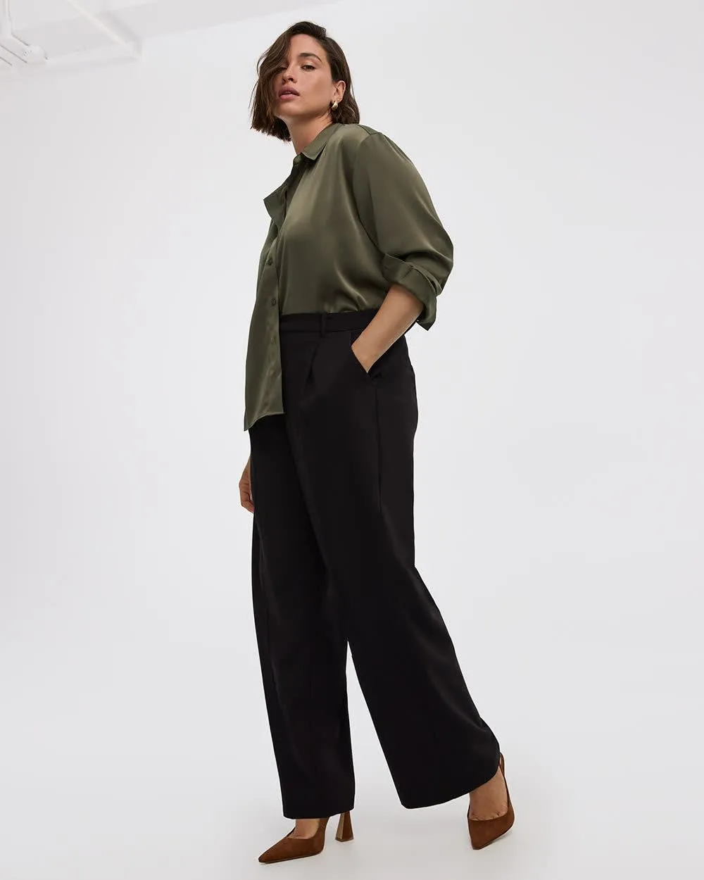 Wide-Leg High-Rise Pant - The Timeless - Curvy Fit sold by Reitmans