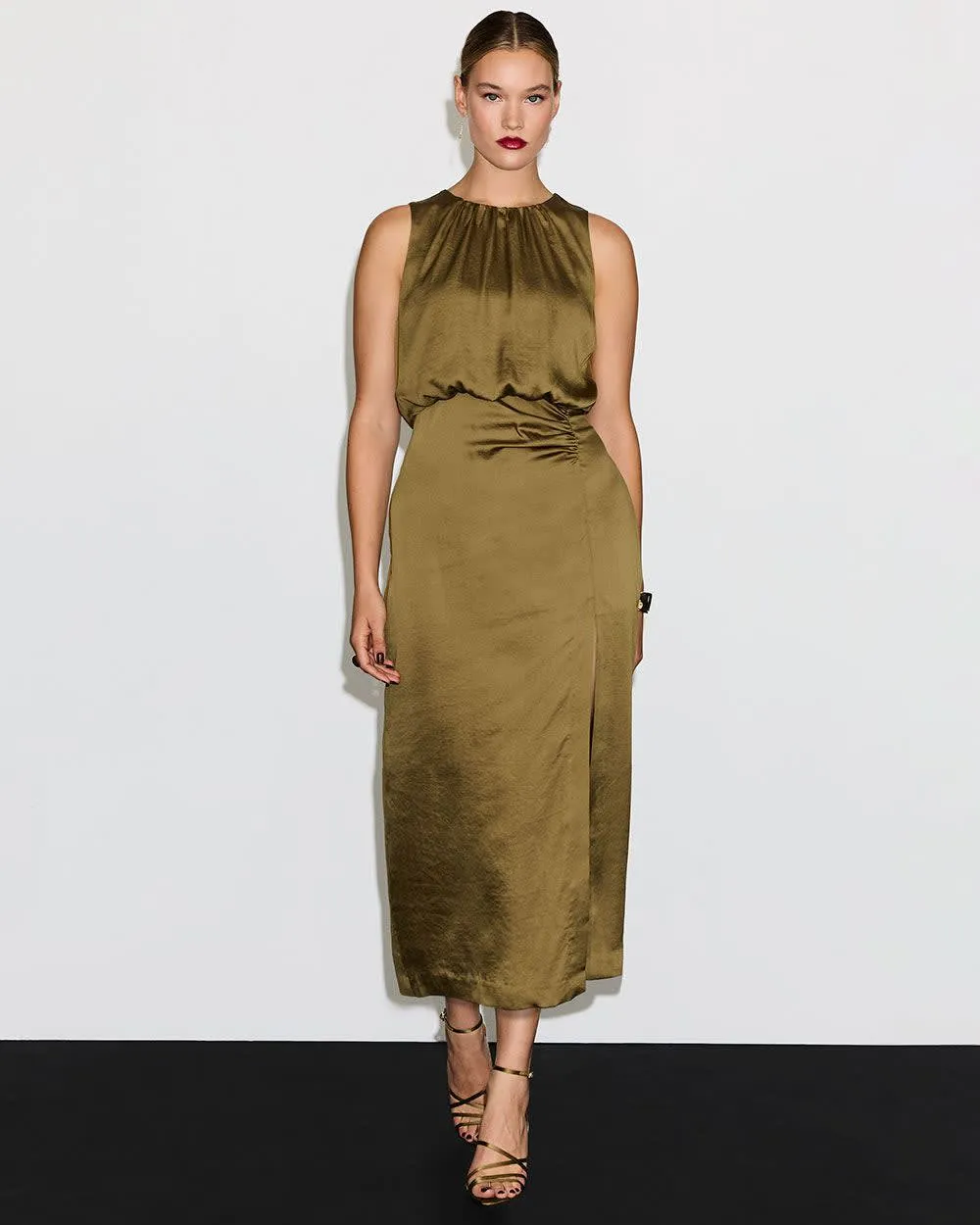 Sleeveless Crew-Neck Maxi Dress with High Slit sold by Reitmans