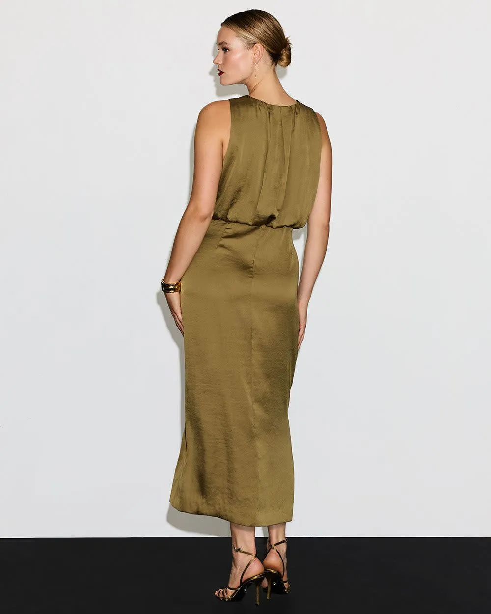 Sleeveless Crew-Neck Maxi Dress with High Slit sold by Reitmans product image thumbnail 2