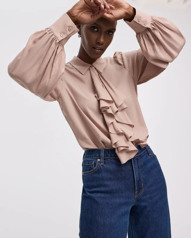 Long-Sleeve Blouse with Cascading Ruffles sold by Reitmans