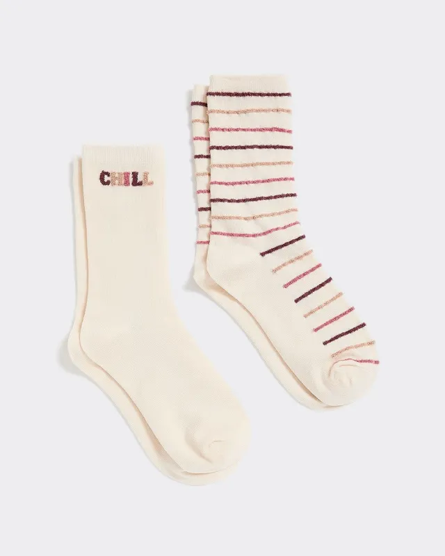 Cream Socks - 2 Pairs sold by Reitmans