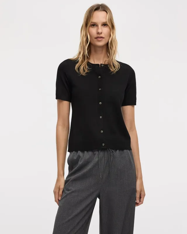 Short-Sleeve Buttoned-Down Cardigan made by Reitmans