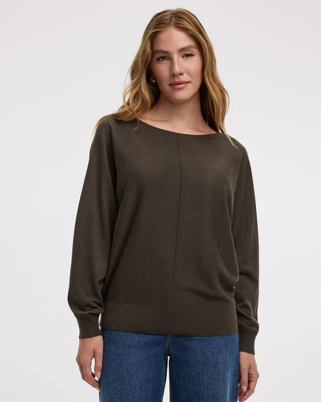 Merino-Blend Long-Sleeve Boat-Neck Sweater sold by Reitmans