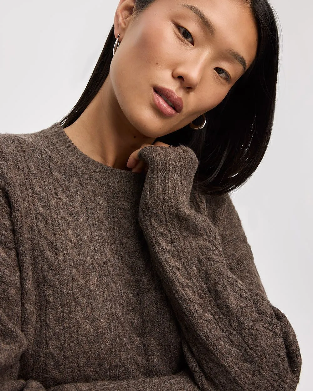 PlushSoft Crew-Neck Cable-Knit Dress sold by Reitmans product image thumbnail 4