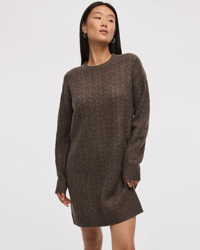 PlushSoft Crew-Neck Cable-Knit Dress made by Reitmans