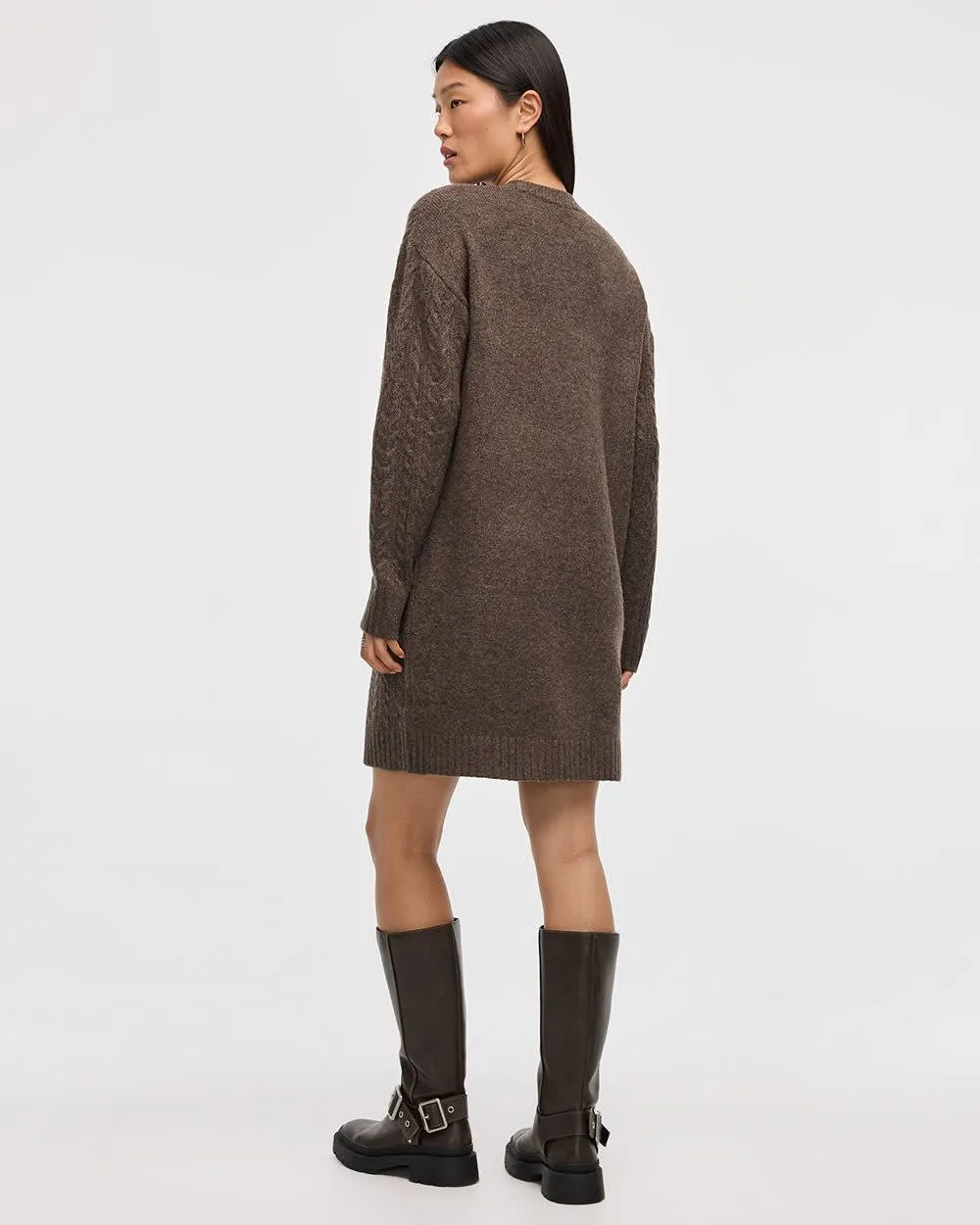 PlushSoft Crew-Neck Cable-Knit Dress sold by Reitmans product image thumbnail 2