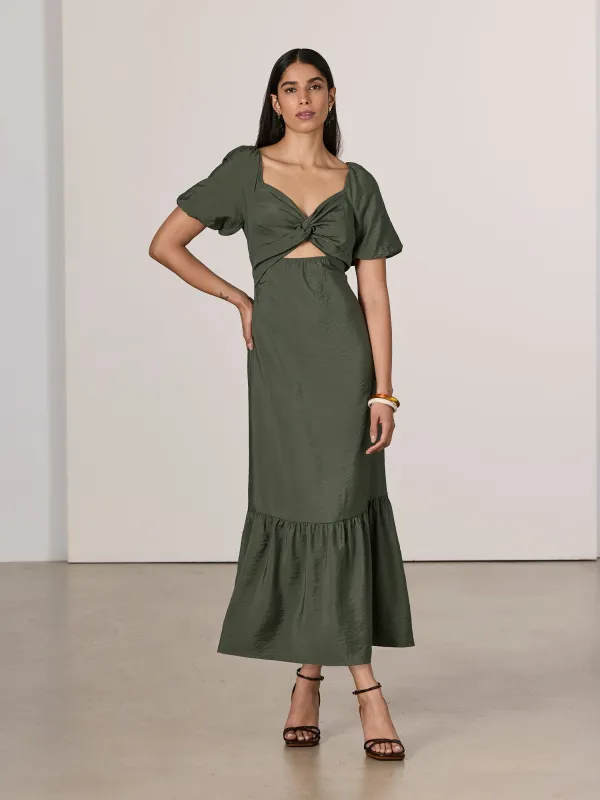 Short-Puffy-Sleeve Tiered Maxi Dress made by Reitmans