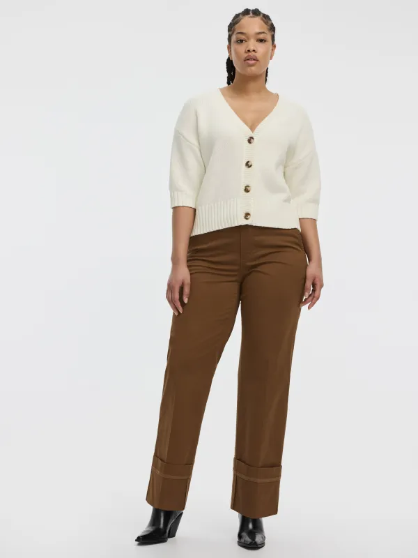 Mid-Rise Straight-Leg Cuffed Chino Pants sold by Reitmans