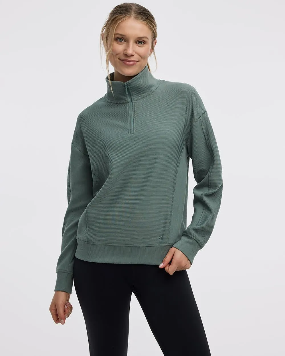 Long-Sleeve Sweater with Half-Zip Mock Neckline - Hyba sold by Reitmans product image thumbnail 3