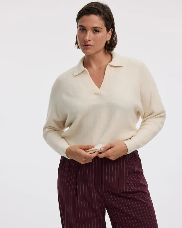 Long-Sleeve Sweater with Johnny Collar made by Reitmans