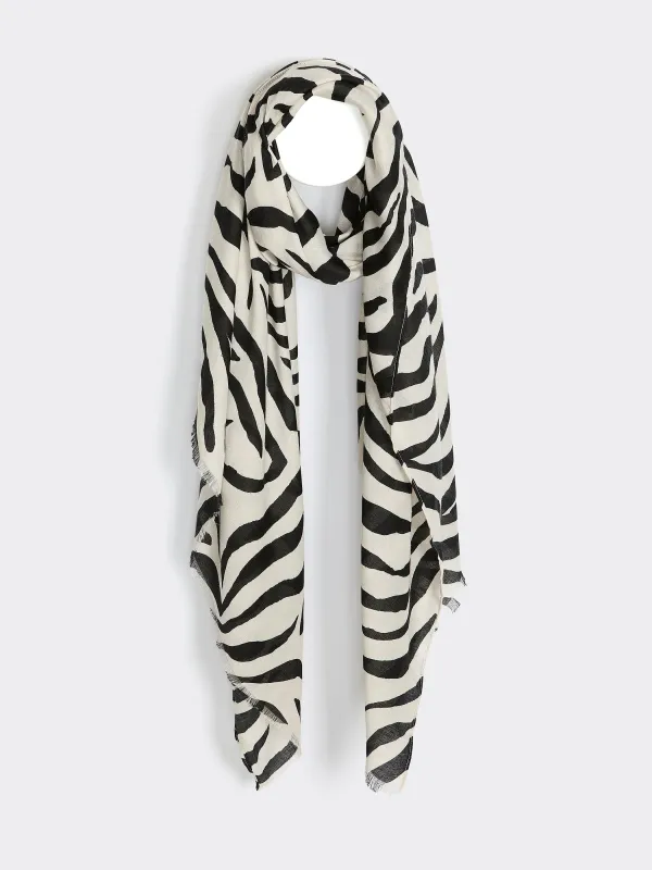 Zebra-Print Oblong Scarf sold by Reitmans