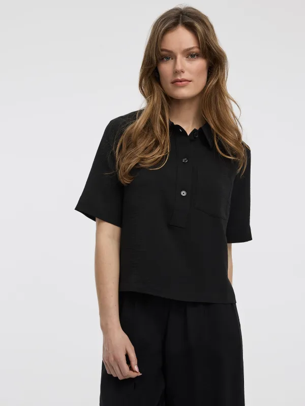 Short-Sleeve Blouse with Shirt Collar sold by Reitmans