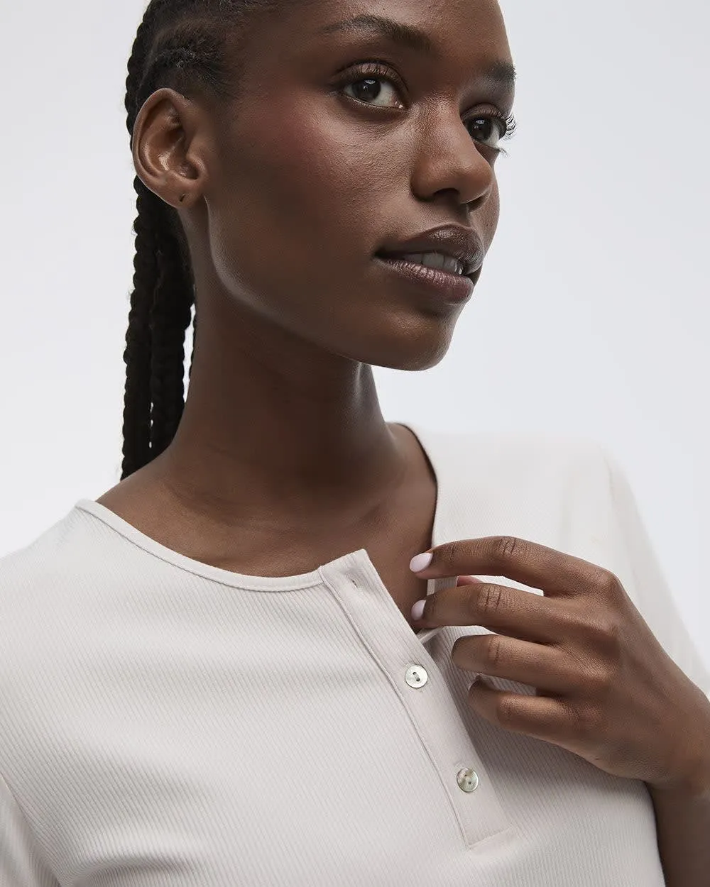 Ribbed Henley T-Shirt sold by Reitmans product image thumbnail 4