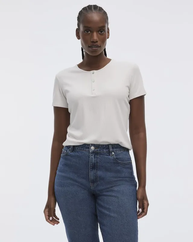 Ribbed Henley T-Shirt sold by Reitmans