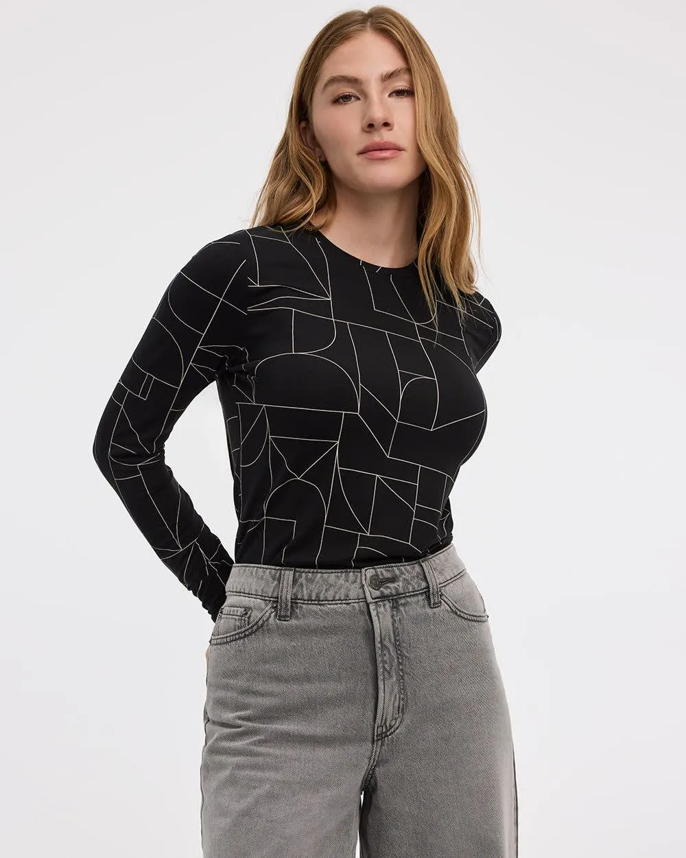 Long-Sleeve Crew-Neck Tee sold by Reitmans product image thumbnail 3