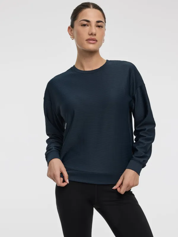 Crew-Neck Sweatshirt with Side Zippers - Hyba sold by Reitmans