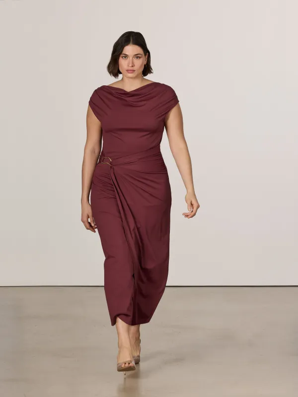 Short-Sleeve Bodycon Midi Dress with Wrap Skirt sold by Reitmans