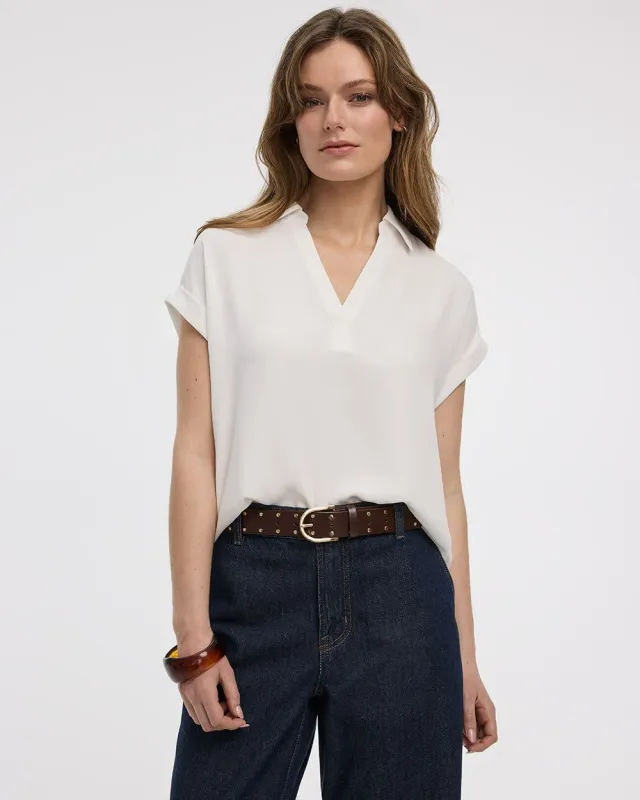 Extended-Sleeve V-Neck Flowy Blouse - R Essentials sold by Reitmans
