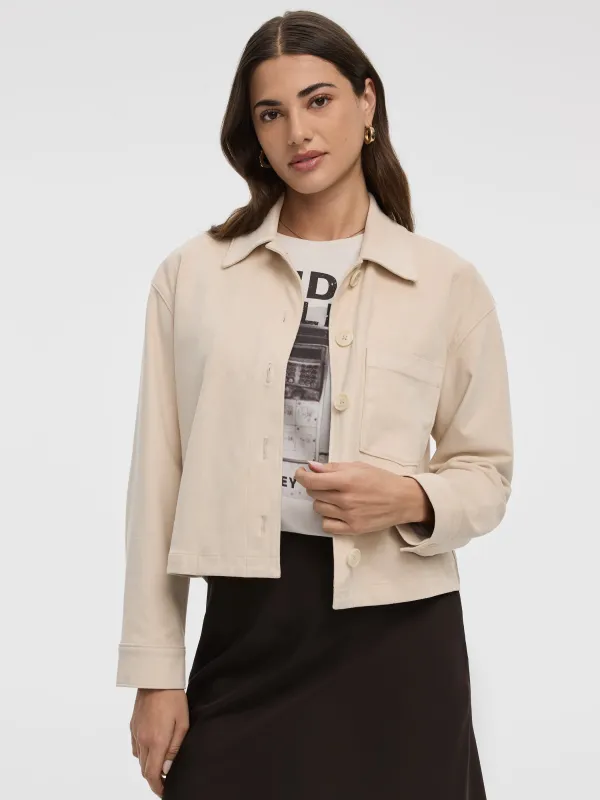 Cropped Faux-Suede Jacket sold by Reitmans