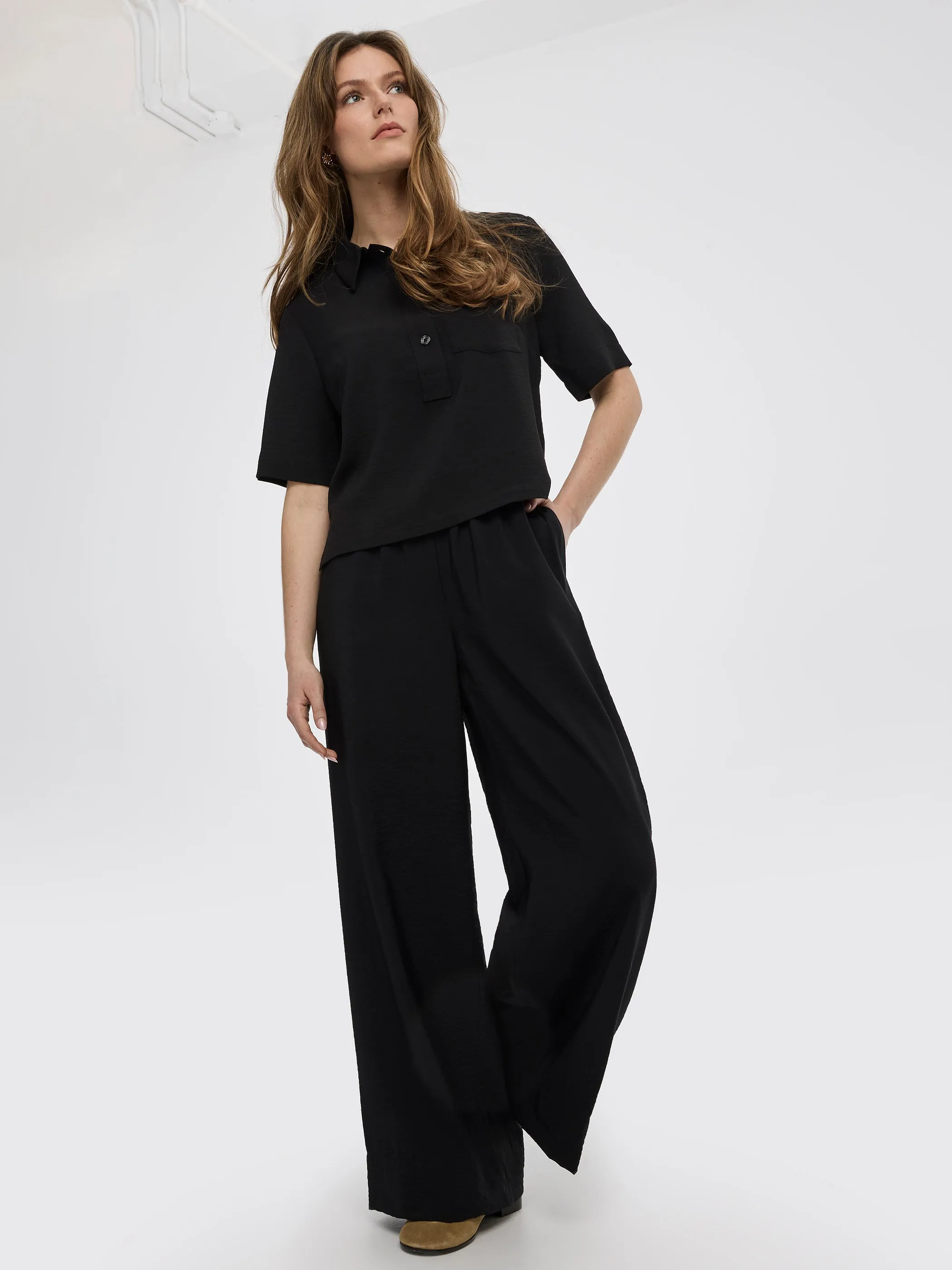 Wide-Leg High-Rise Pull-On Pant sold by Reitmans product image thumbnail 5